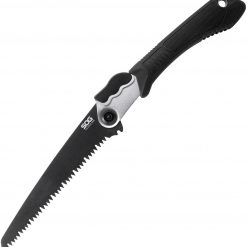 SOG F10N Folding Saw, 8.25" High Carbon Steel Black Wood Saw Blade, High Carbon Steel with Soft Grip Handle