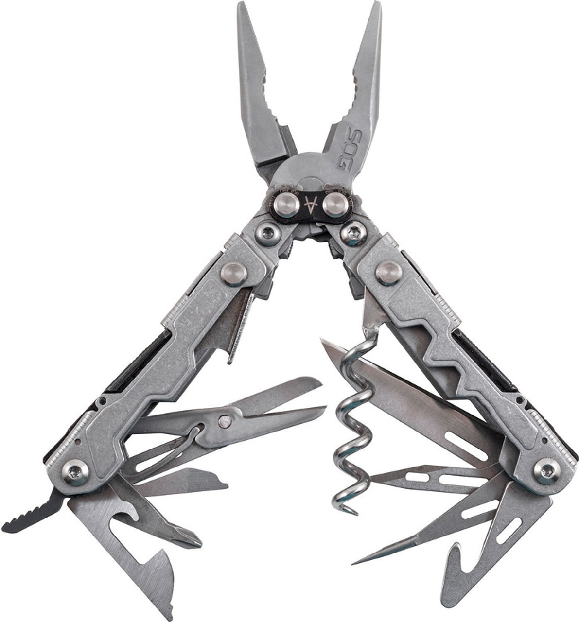 SOG PL1001CP PowerLitre Multi-Tool, Bead Blast, 17 Tools