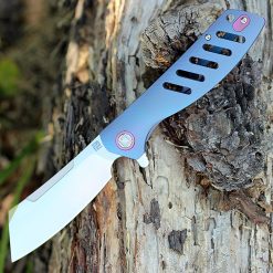 Artisan Tomahawk ATZ1815GBUS, 3.75" S35VN Plain Blade, Blue Titanium Handle