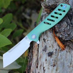 Artisan Tomahawk ATZ1815GGNS, 3.75" S35VN Plain Blade, Green Titanium Handle