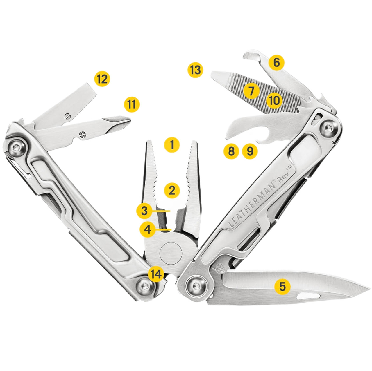 Leatherman REV Multi-Tool - 420HC Stainless (14 Tools) 832127 - Image 2