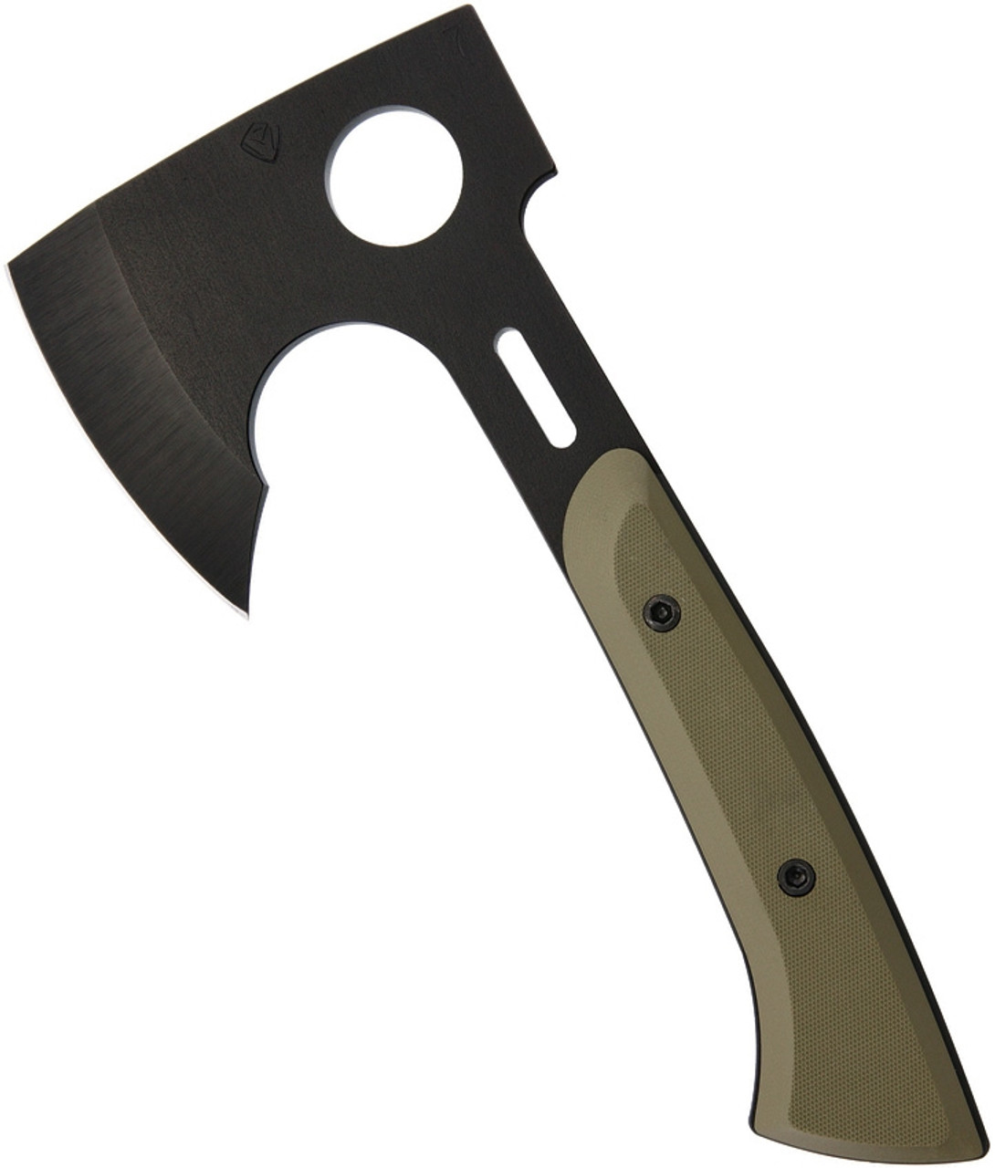 Medford Bearded Hatchet MD967P10KO, 3.5″ PVD Coated CPM S7 Steel, Green G10 Handle w/ Sheath