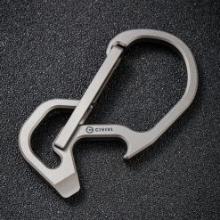 CIVIVI Click CA-01A, Gray Titanium Carabiner Keychain Multi-Tool