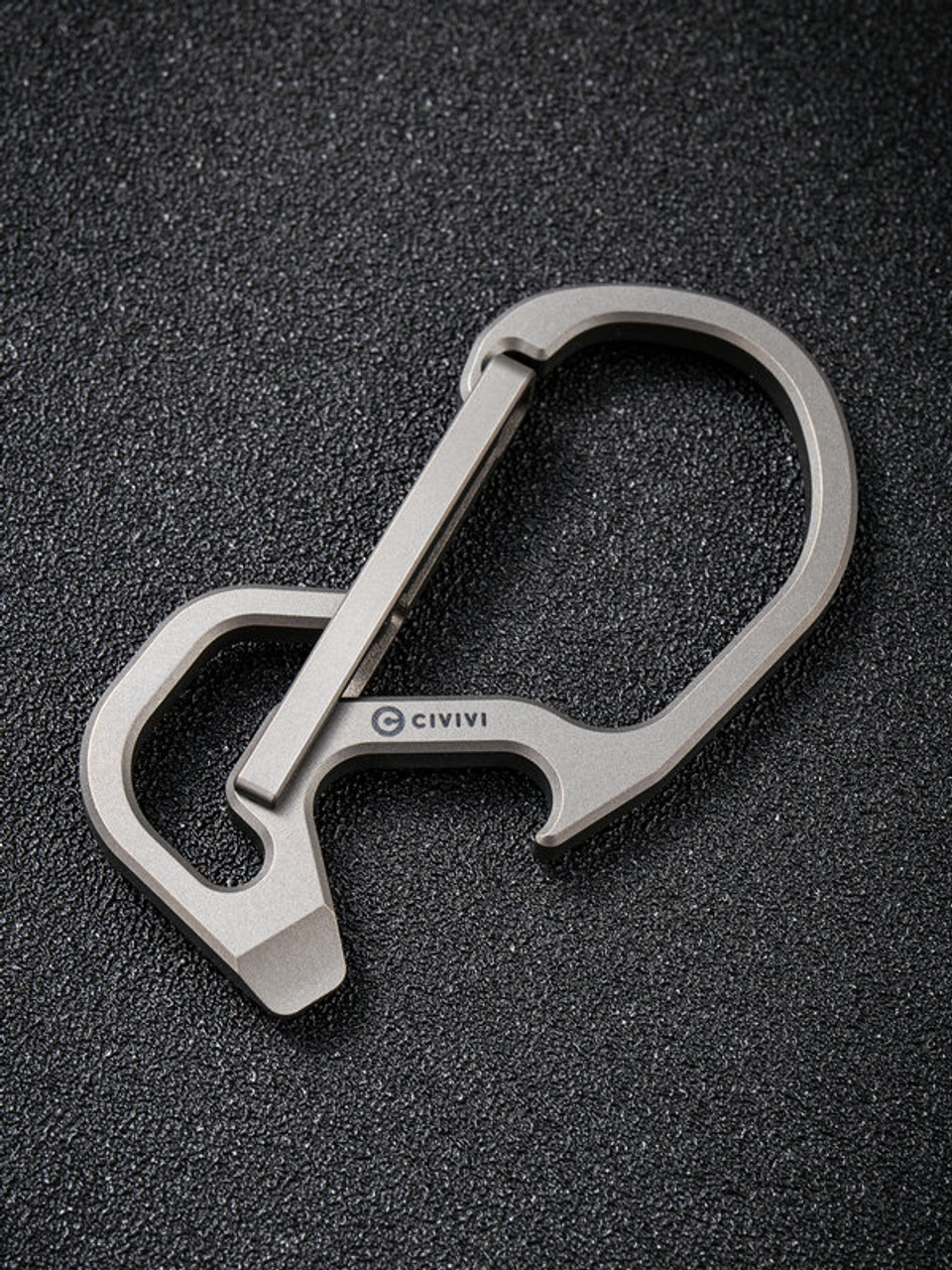 CIVIVI Click CA-01A, Gray Titanium Carabiner Keychain Multi-Tool