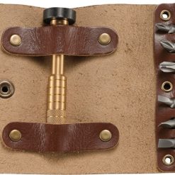 CRKT 9911 Hex Bit Driver Tool Roll, Brown Leather Roll