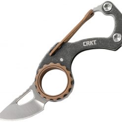 CRKT 9082 Compano Carabiner Silver, 1.42" 5Cr15MoV Satin Plain Blade, 2Cr13 SS Handle