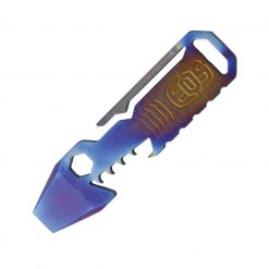 EOS Mini TiShark Pocket Tool / Keychain - 3" Overall Titanium Body - Flamed