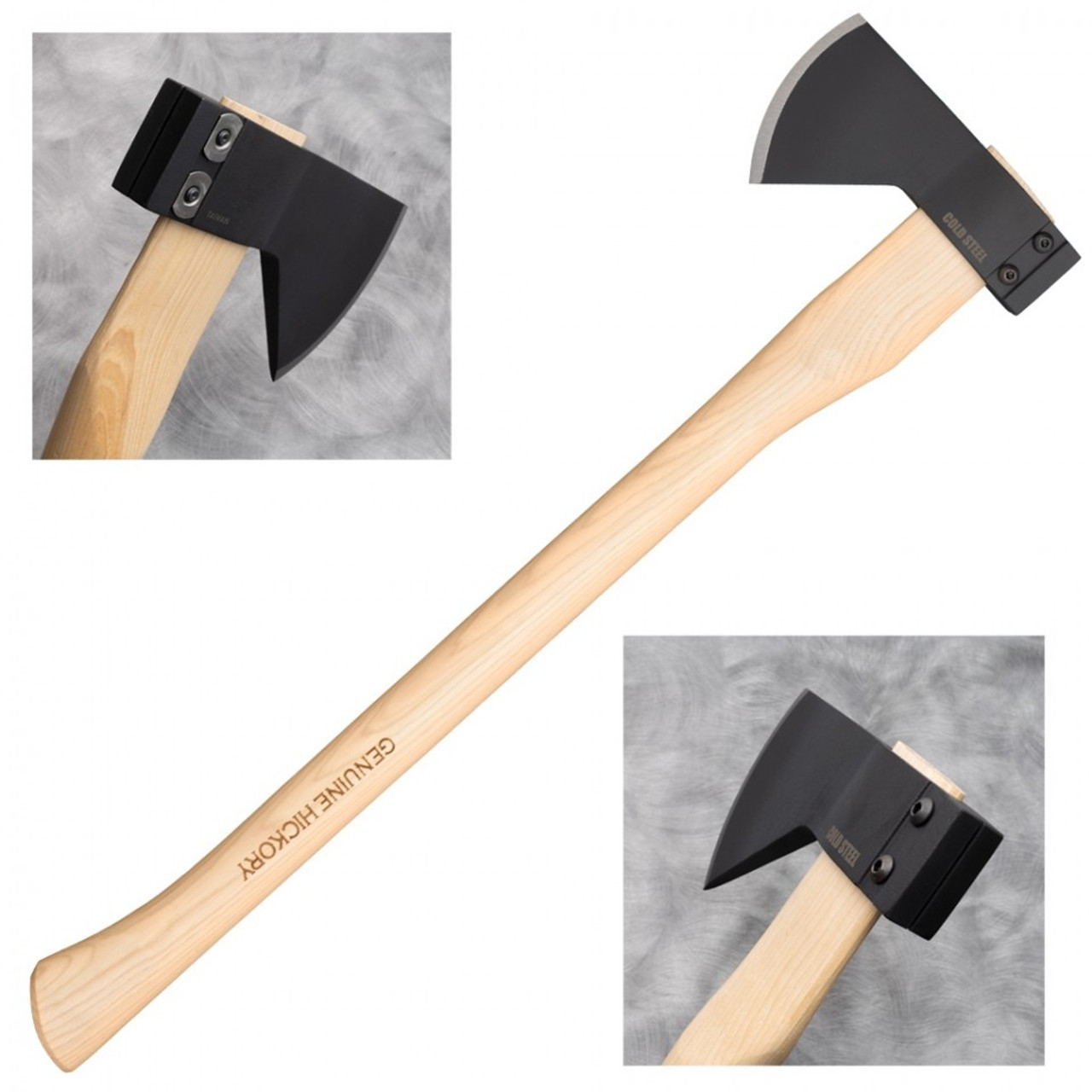 Cold Steel Hudson Bay Camp Axe CS90QB, 27" Overall 1055 Carbon, Hickory Handle