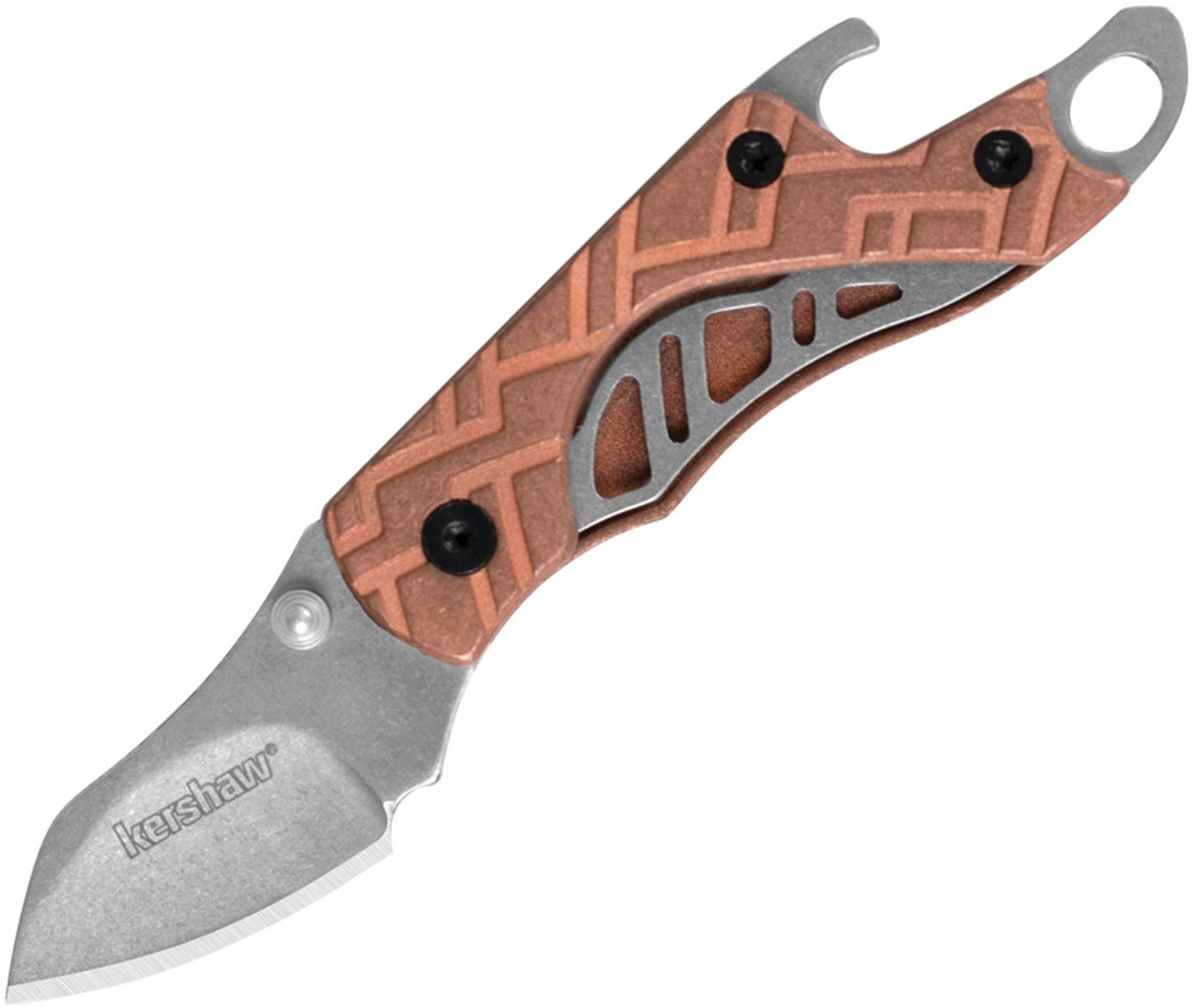 Kershaw Cinder 1025CU, 1.4" 3Cr13 Stonewash Plain Blade, Copper Handle