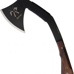 Kukrax Pak Axe KU-1068, 5" 1075HC Black Traction Coated Axe Head, Walnut Handle