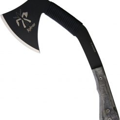 Kukrax Tak Axe KU-1080, 5" 1075HC Black Traction Coated Axe Head, Micarta Handle/Kydex Sheath