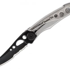 Leatherman Skeletool KBX 832617, 2.6" 420HC Black Stainless Steel Combo Blade, Stainless Steel Handle