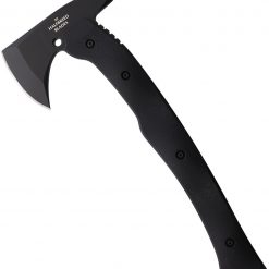 Halfbreed Blades Large Rescue Axe LRA-01, 2.99" K110 D2 Teflon Coated Plain Blade, Black G-10 Handle