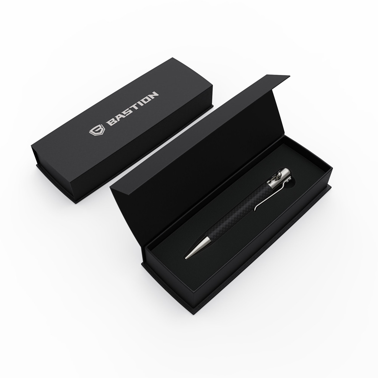 Bastion Bolt Action Pen BSTN224, 5.25" Metal Carbon Fiber Body w/ Black Ink - Image 3