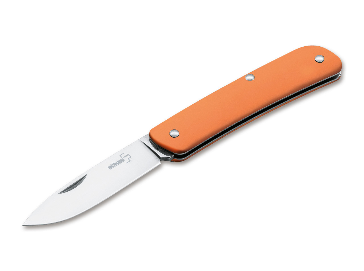 Boker Plus Tech-Tool 1 Folding Knife BOP01BO847, 2.8" 12C27 Plain Blade, Synthetic Orange GITD Handles