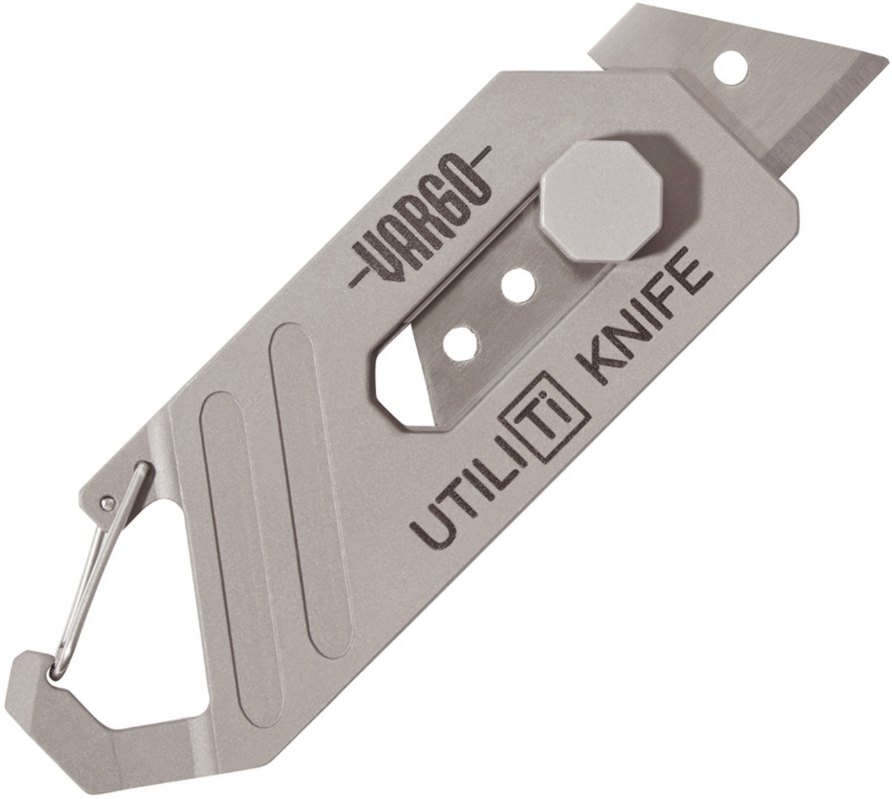 Vargo Utili Ti Knife - 3" Titanium Utility Knife with Carabiner (10 Blades)