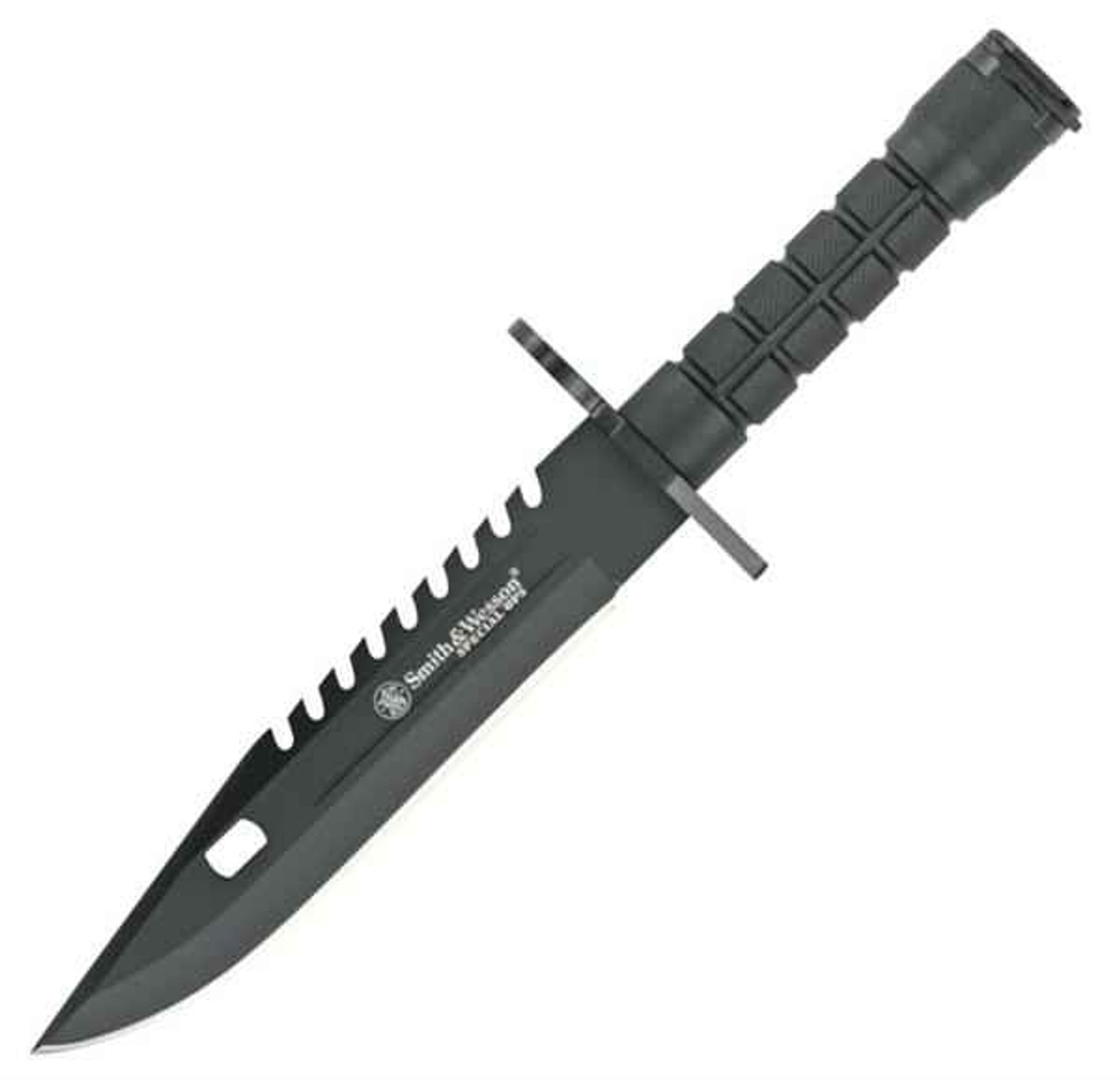 S&W Special Ops Bayonet, Black coated 7 3/4" stainless blade with sawback.