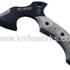 Tops Max the Mini Axe, Black Linen Micarta, Black Kydex Belt Clip Sheath