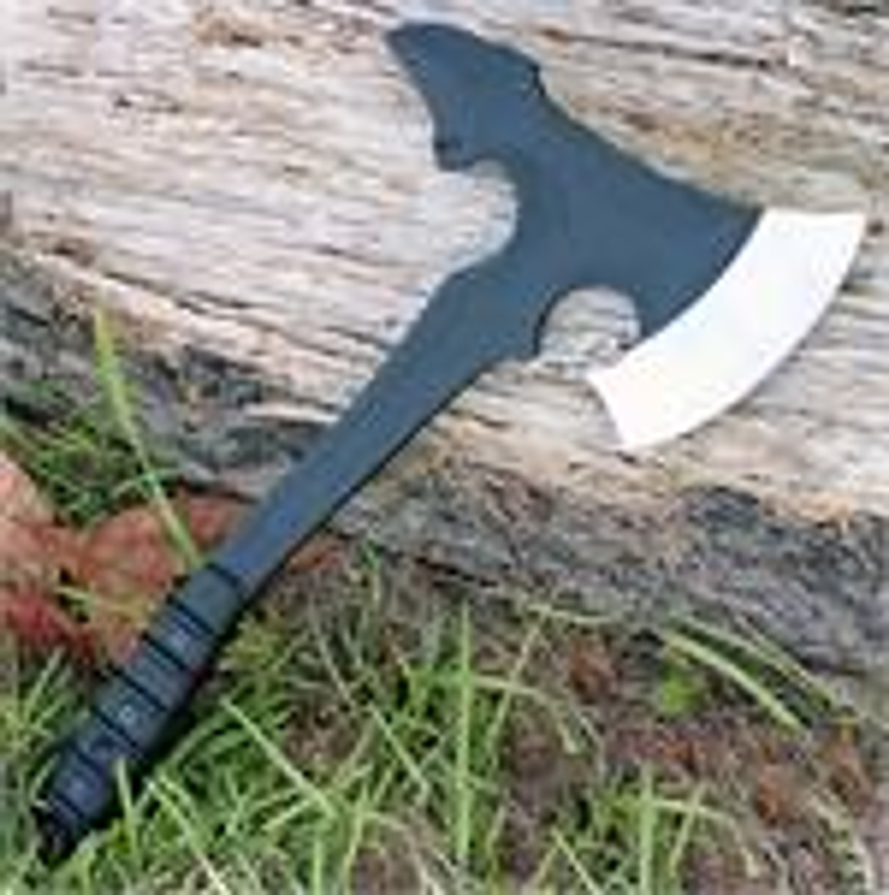 TOPS Knives VI AX, Polished Blade, Black Handles O-Rings, Black Leather Sheath - Image 3